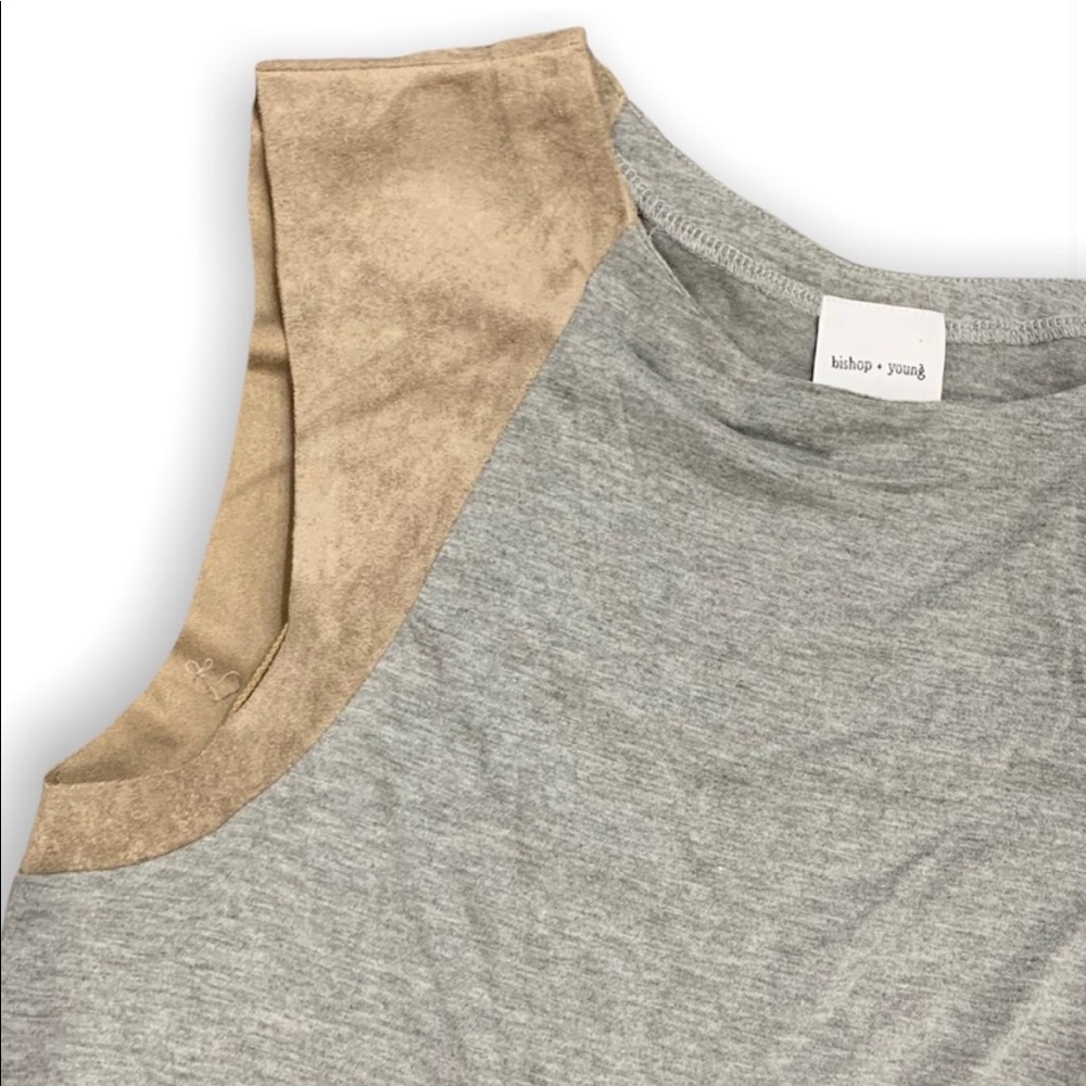 NWOT Bishop + Young ‘Serena’ contrast sleeve top in sand - Picture 2 of 6